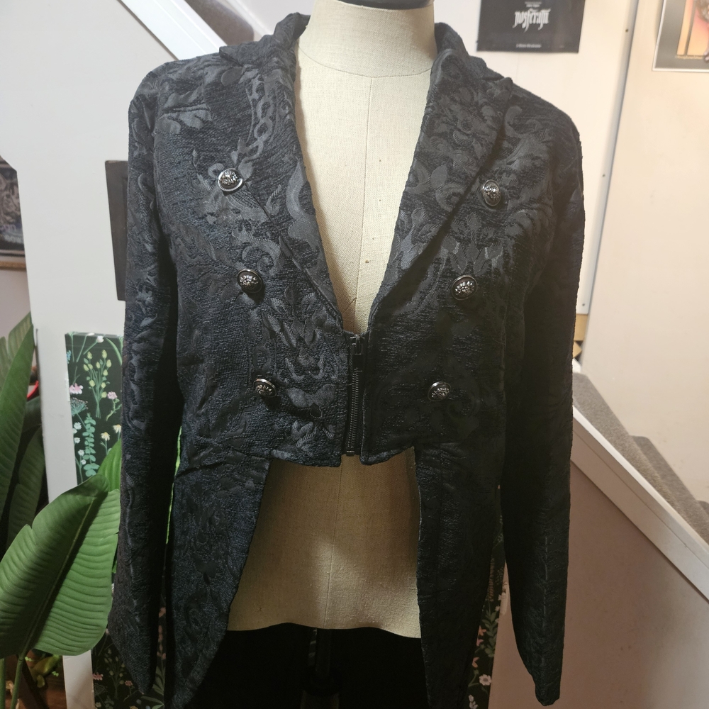 Black Brocade Tail Coat